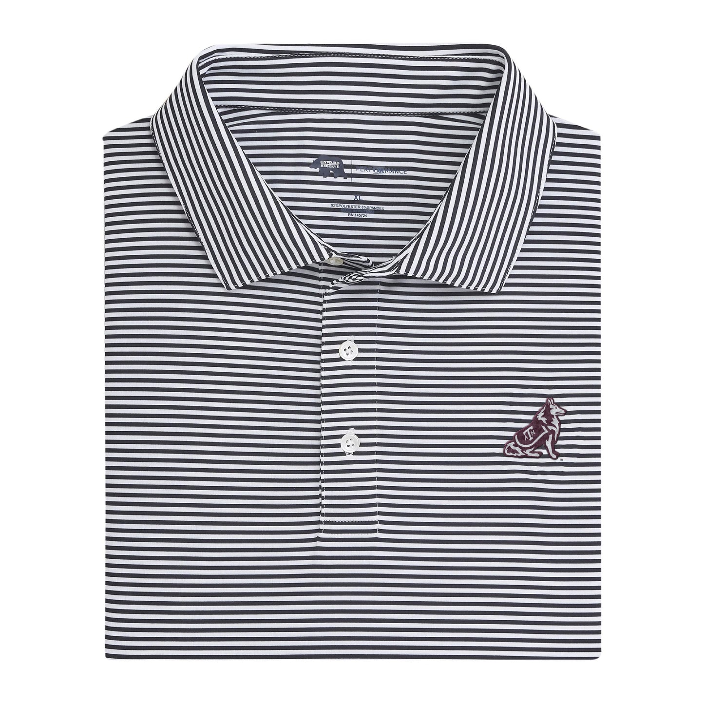 Onward Reserve Texas A&M Reveille Echo Stripe Performance Polo