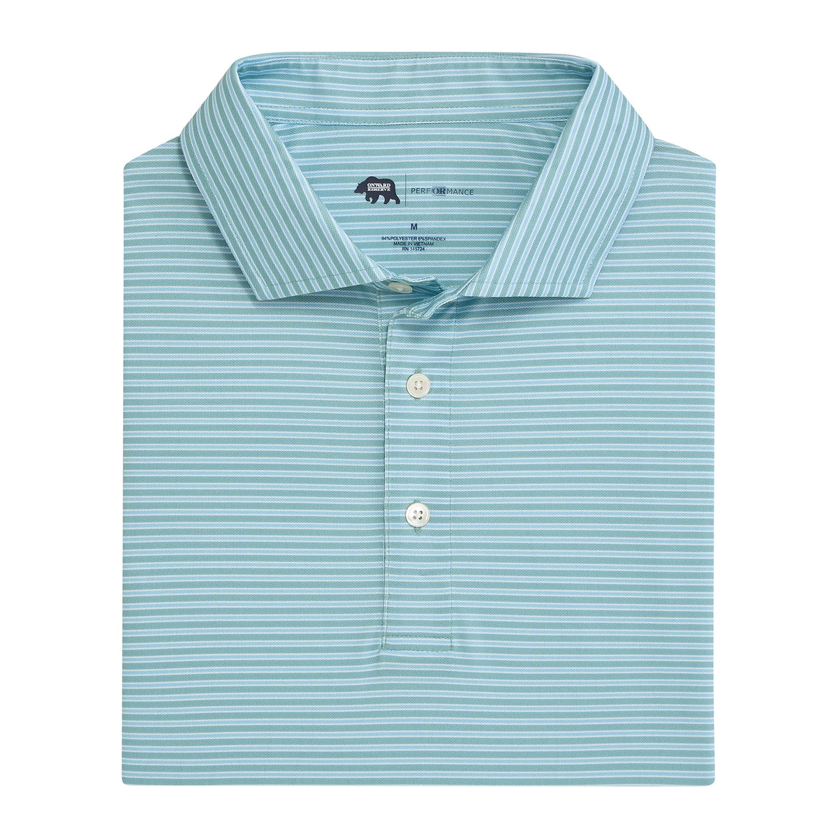 Onward Reserve Trophy Stripe Performance Pique Polo - Aquifer
