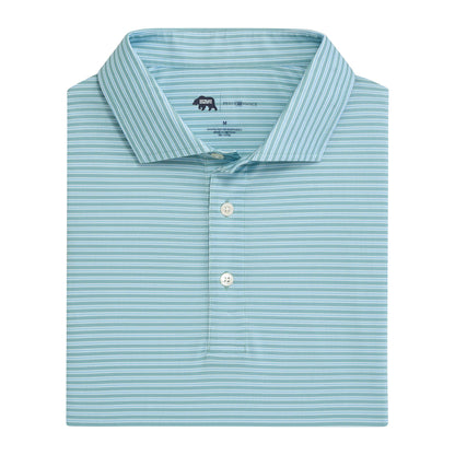 Onward Reserve Trophy Stripe Performance Pique Polo - Aquifer
