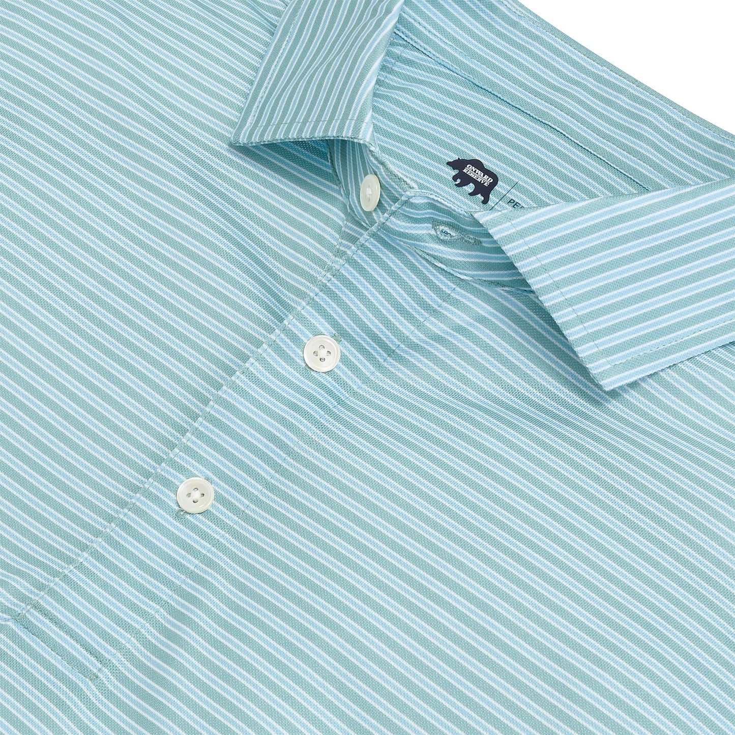 Onward Reserve Trophy Stripe Performance Pique Polo - Aquifer