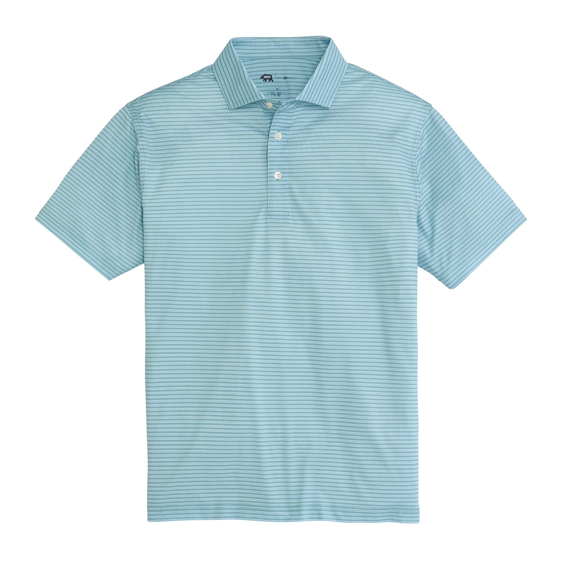 Onward Reserve Trophy Stripe Performance Pique Polo - Aquifer