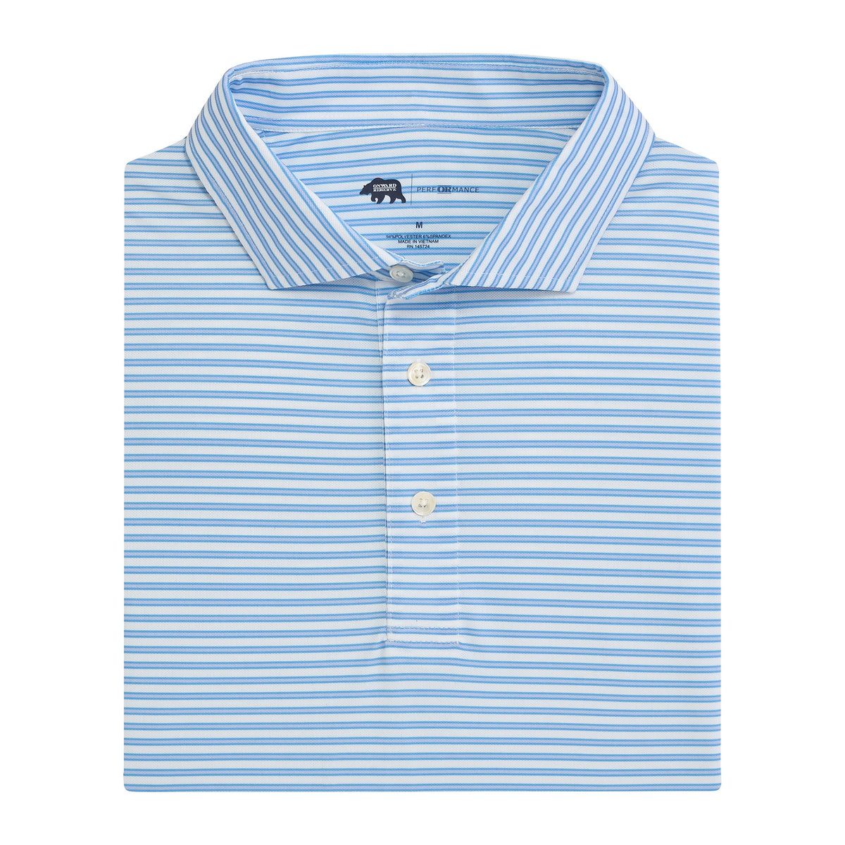 Onward Reserve Guide Stripe Performance Pique Polo - Iris
