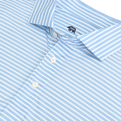 Onward Reserve Guide Stripe Performance Pique Polo - Iris