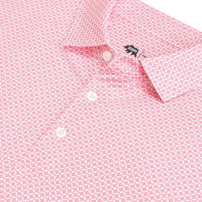 Onward Reserve Barb Printed Performance Polo - Sea Pink