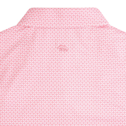 Onward Reserve Barb Printed Performance Polo - Sea Pink