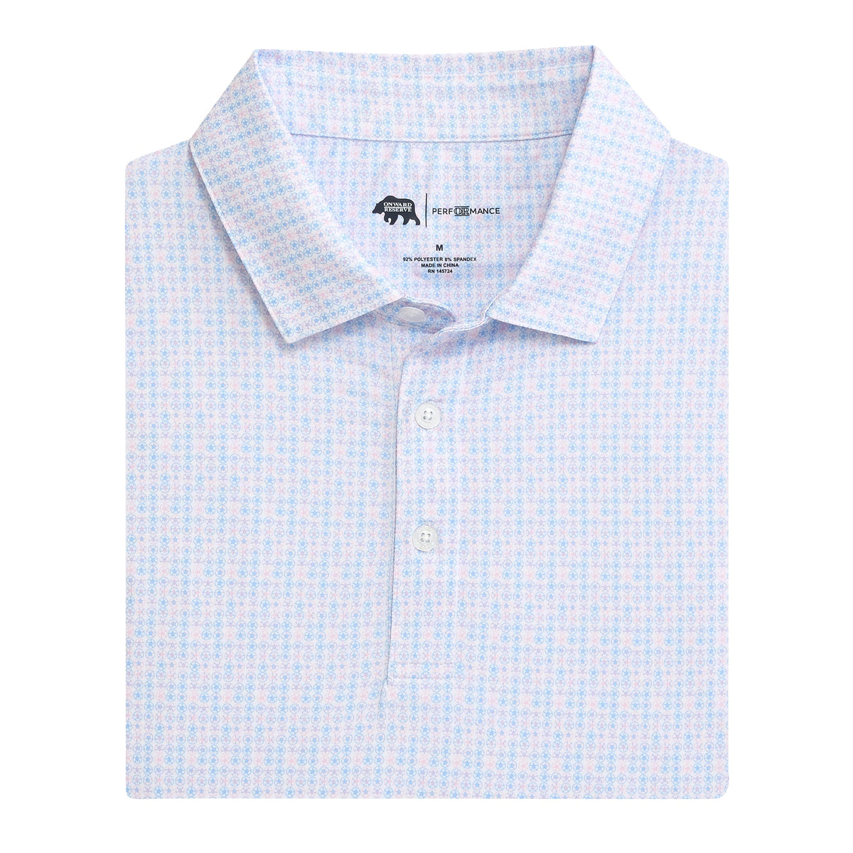 Onward Reserve Shelling Out Printed Performance Polo - Sea Pink