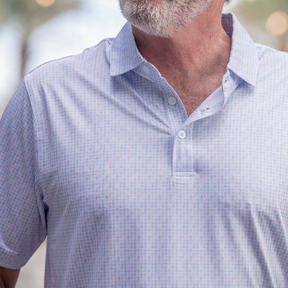 Onward Reserve Shelling Out Printed Performance Polo - Sea Pink