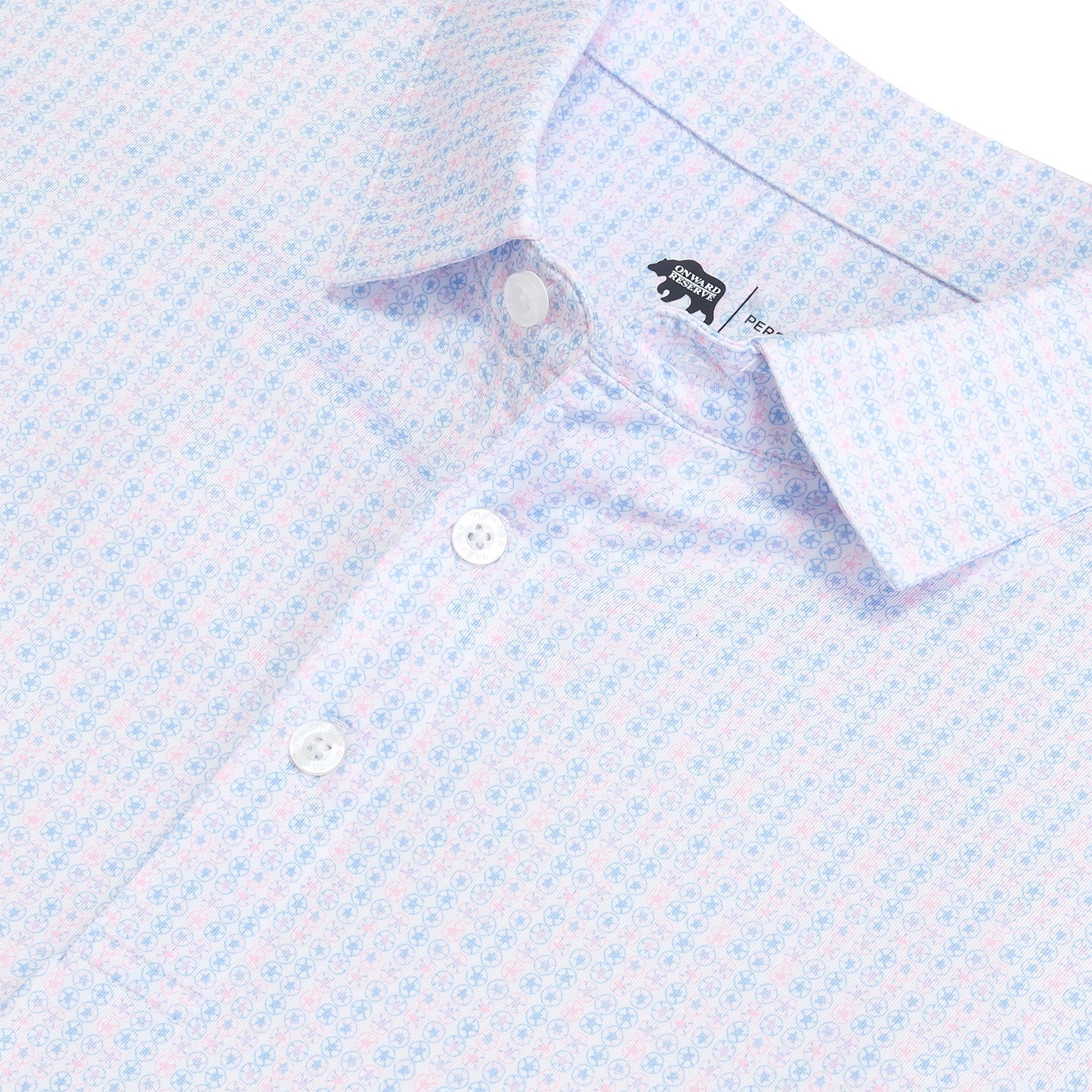Onward Reserve Shelling Out Printed Performance Polo - Sea Pink
