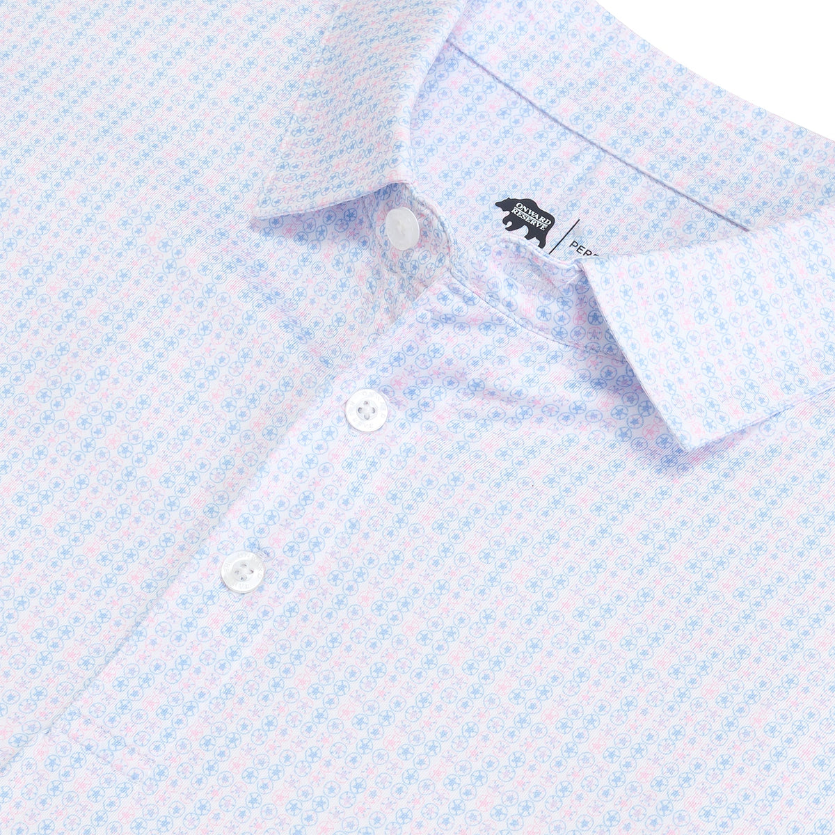 Onward Reserve Shelling Out Printed Performance Polo - Sea Pink
