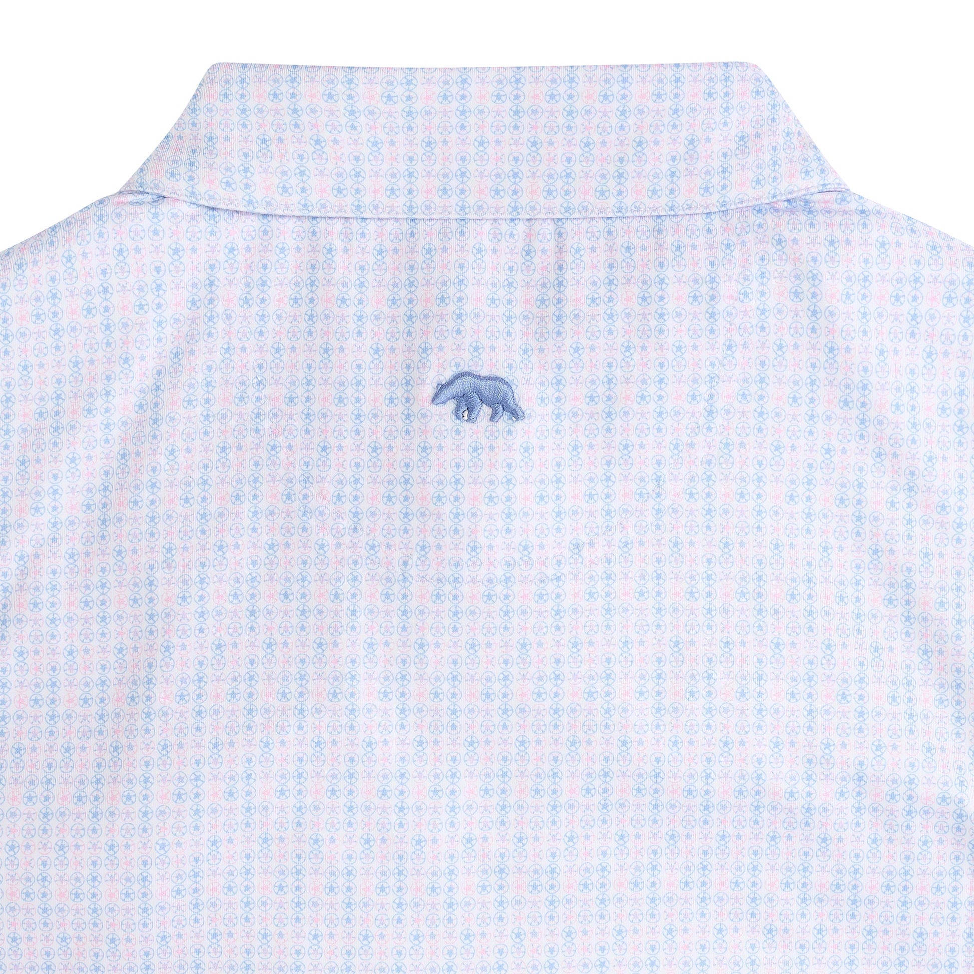 Onward Reserve Shelling Out Printed Performance Polo - Sea Pink