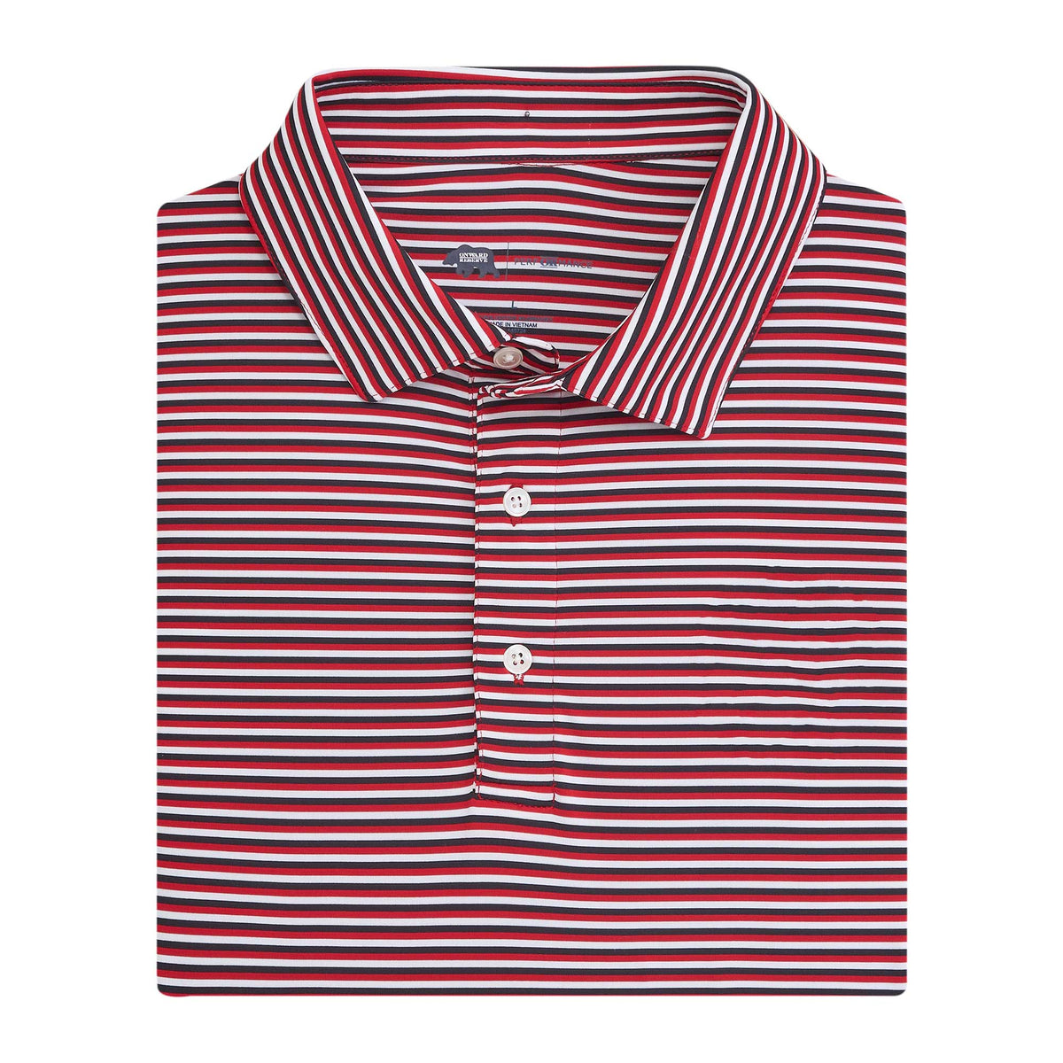 Onward Reserve Tri Stripe Performance Polo - Red