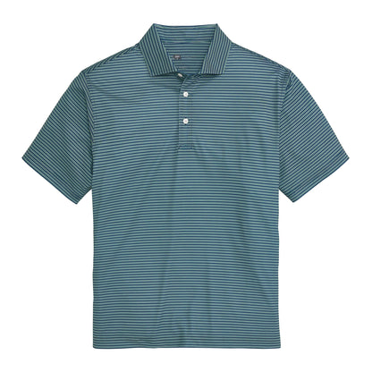 Onward Reserve Trophy Stripe Performance Pique Polo - Blue Wing Teal