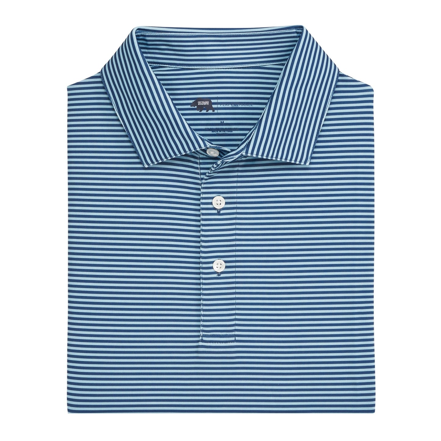 Onward Reserve Echo Stripe Performance Polo - Ensign Blue