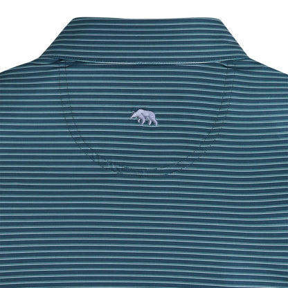 Onward Reserve Scout Stripe Performance Polo - Blue Wing Teal