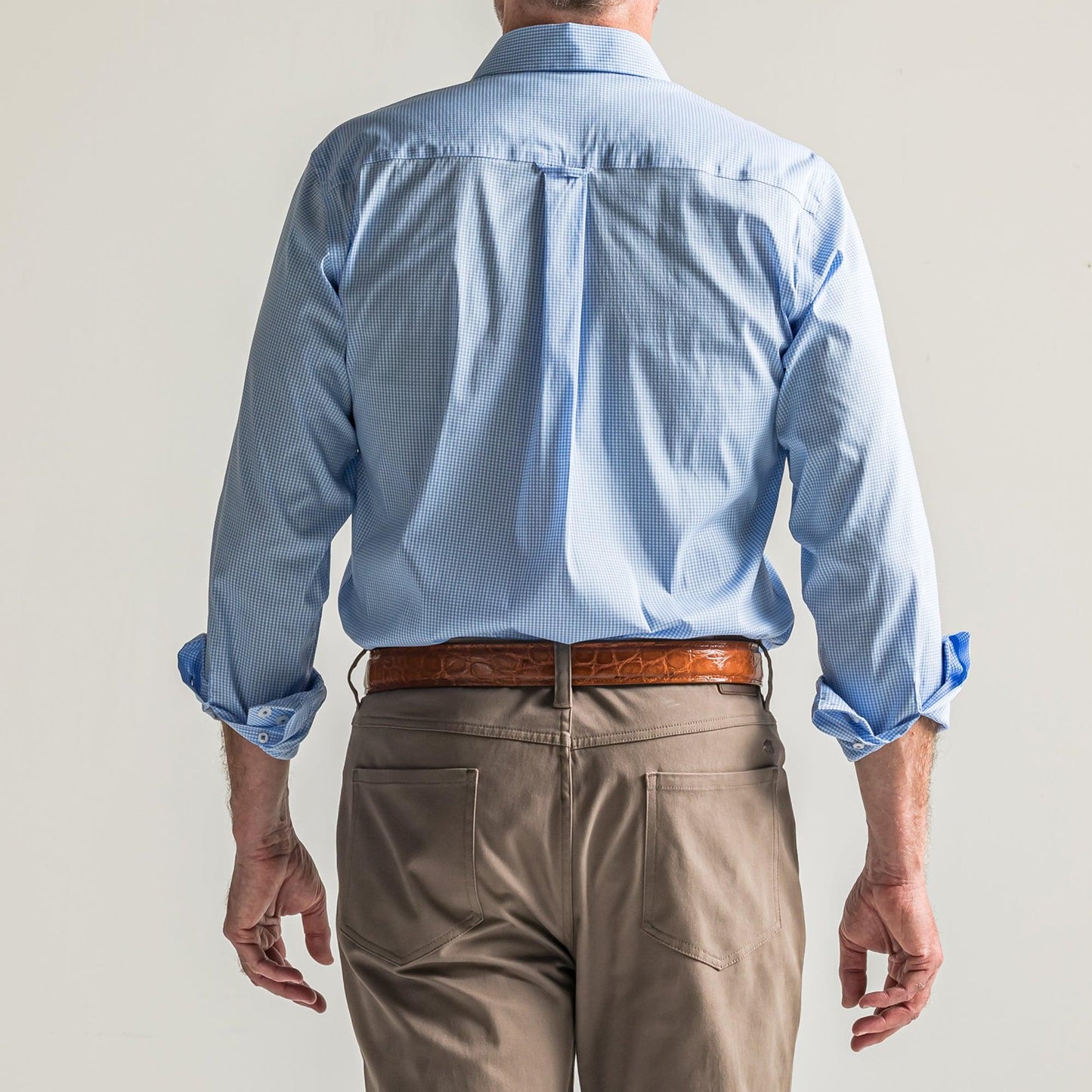 Onward Reserve Gingham Tailored Fit Spread Quad Button Down