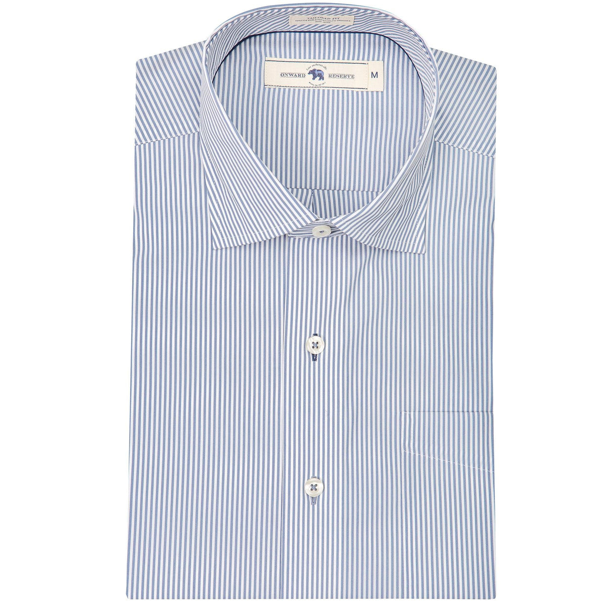 Onward Reserve True Navy/White Stripe Tailored Fit Spread Collar Shirt