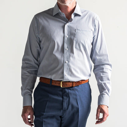 Onward Reserve True Navy/White Stripe Tailored Fit Spread Collar Shirt