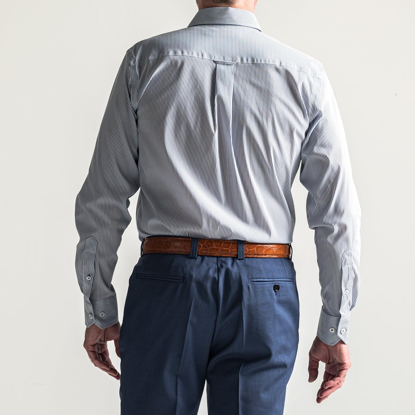 Onward Reserve True Navy/White Stripe Tailored Fit Spread Collar Shirt