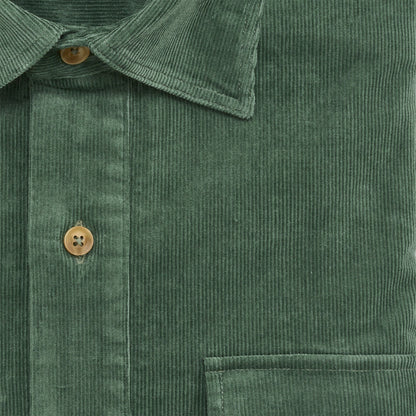 Onward Reserve Stretch Cord Half Button Shirt - Dark Forest