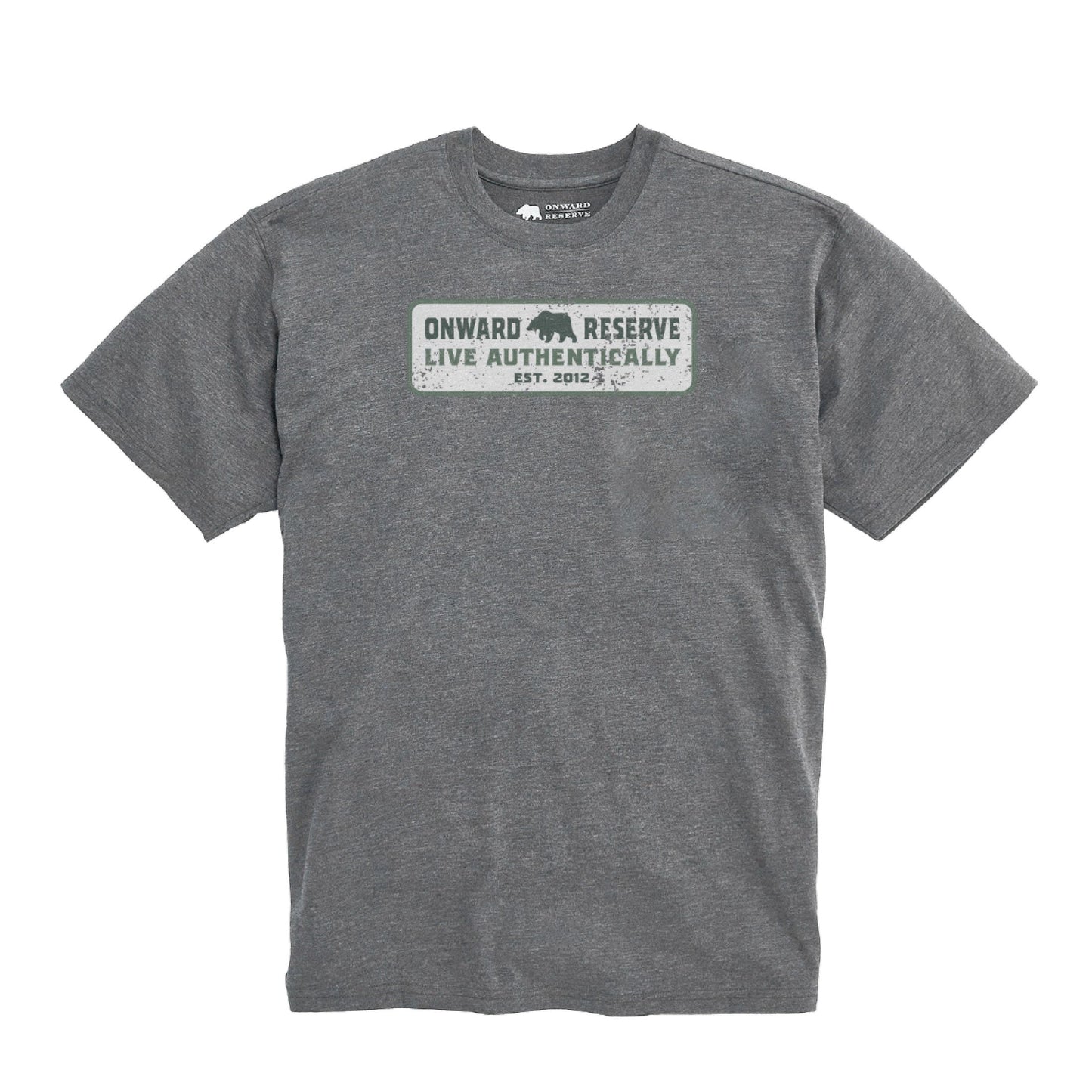 Onward Reserve Live Authentically Vintage Wash Tee Shirt - Granite