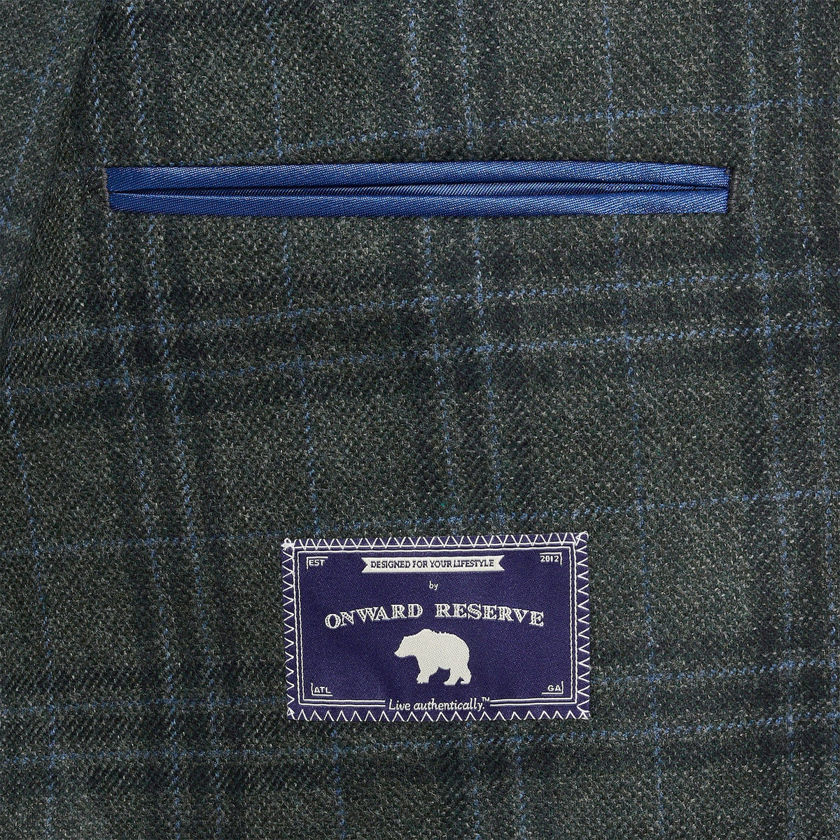 Onward Reserve Loro Piana Deep Grass Plaid Sport Coat