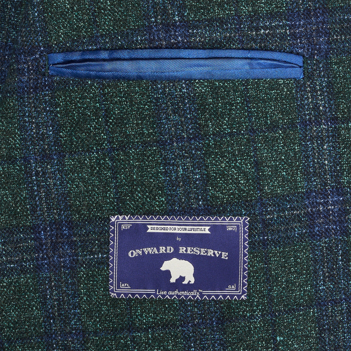 Onward Reserve Vitale Barberis Pine/True Navy Plaid Sport Coat - Smoke Pine
