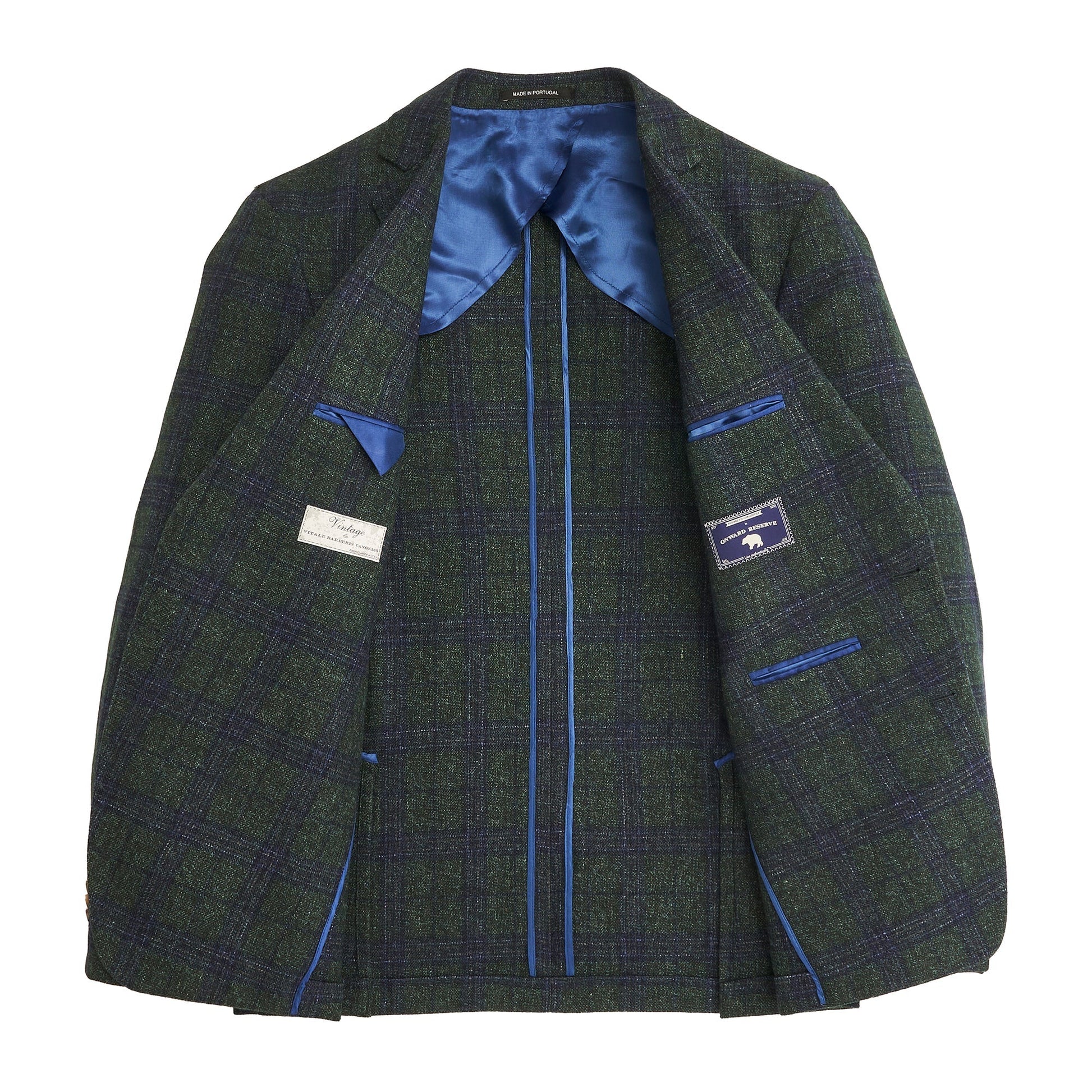 Onward Reserve Vitale Barberis Pine/True Navy Plaid Sport Coat - Smoke Pine
