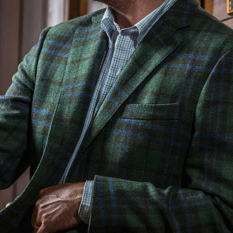 Onward Reserve Fox Brothers Forest/Marina Plaid Sport Coat