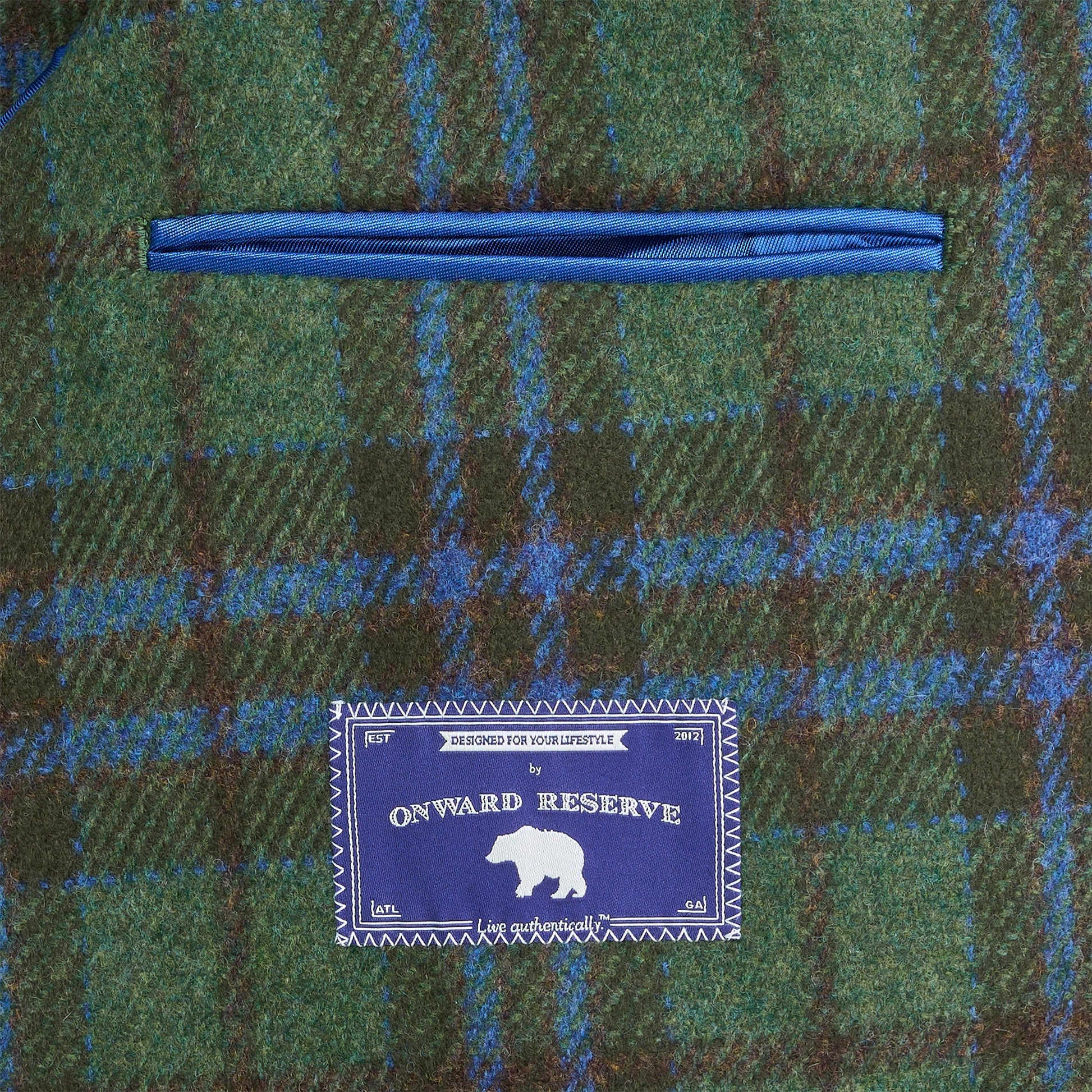Onward Reserve Fox Brothers Forest/Marina Plaid Sport Coat