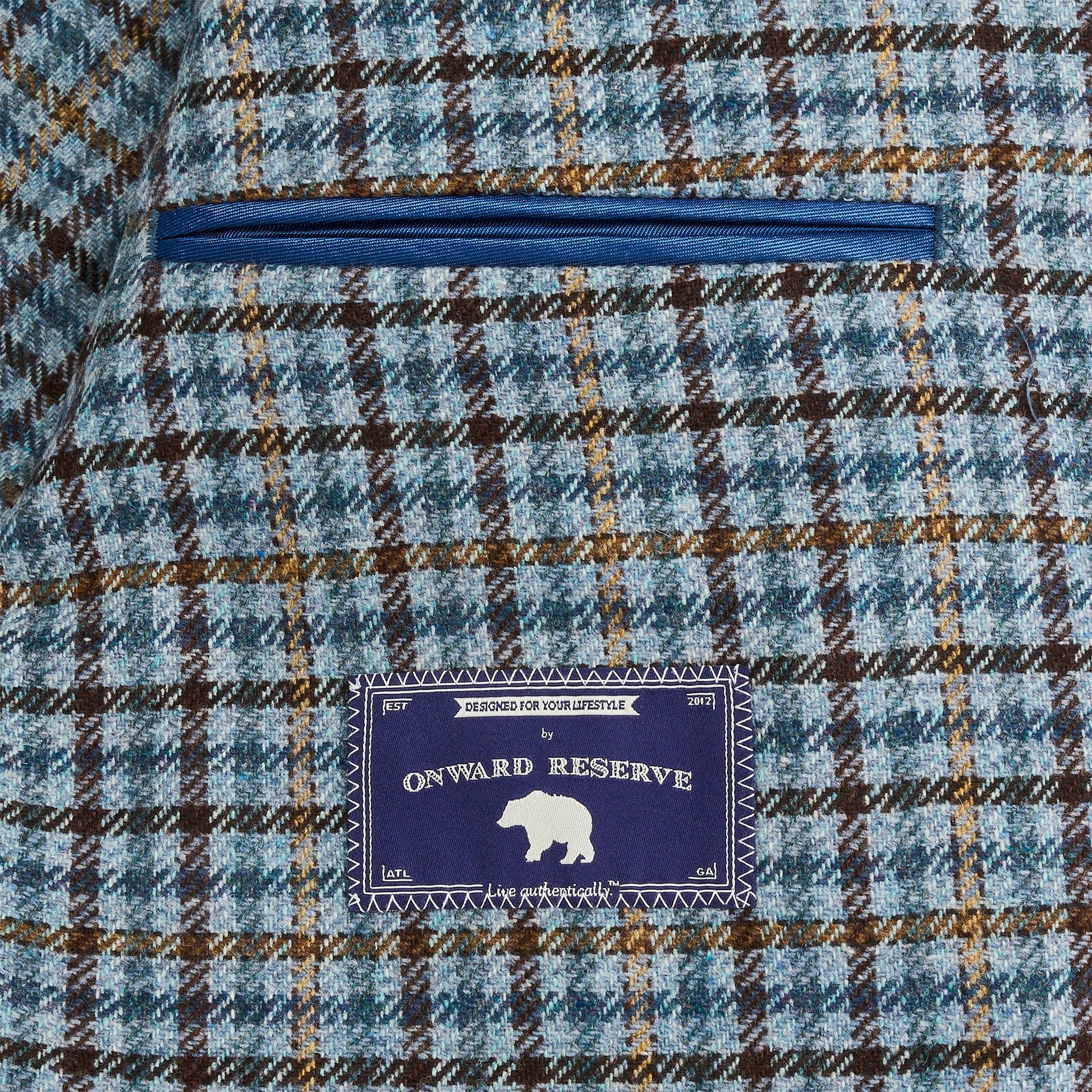 Onward Reserve Di Pray Sky/Chocolate Multi Check Sport Coat - Endless Sky