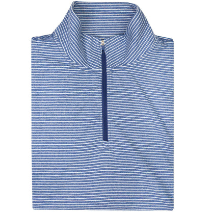 Onward Reserve Flow Stripe Performance 1/4 Zip Pullover - Delft/White