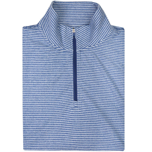 Onward Reserve Flow Stripe Performance 1/4 Zip Pullover - Delft/White