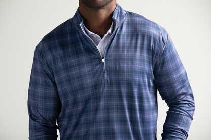 Onward Reserve Dutton Plaid Printed Flow Performance 1/4 Zip Pullover