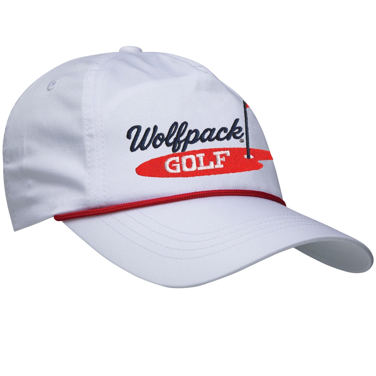 Onward Reserve NC State Wolfpack Golf Rope Hat - White Hat/Red Rope