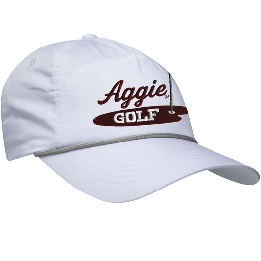 Onward Reserve Texas A&M Aggie Golf Rope Hat - White Hat/Grey Rope