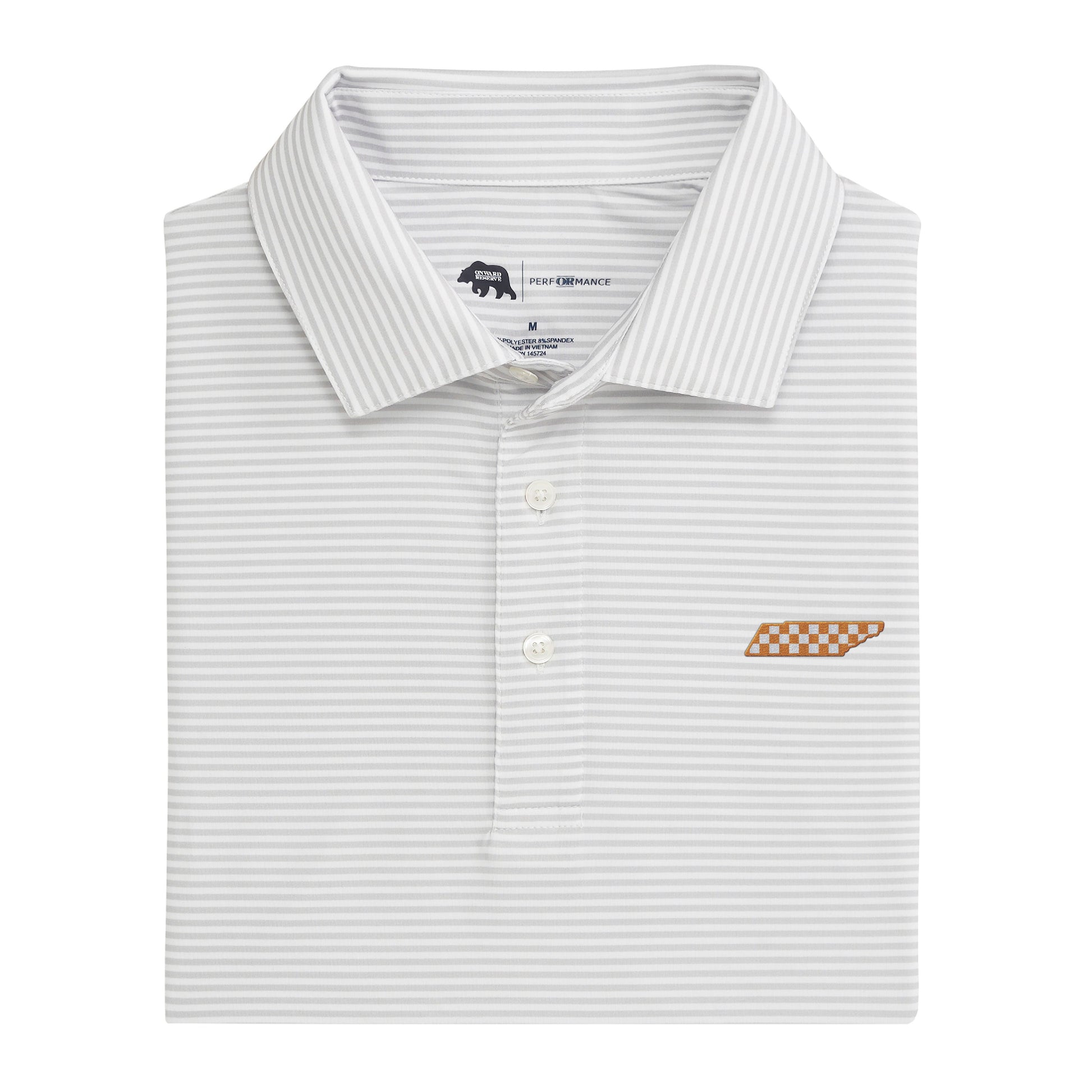 Onward Reserve Tennessee Checkerboard Echo Stripe Performance Polo