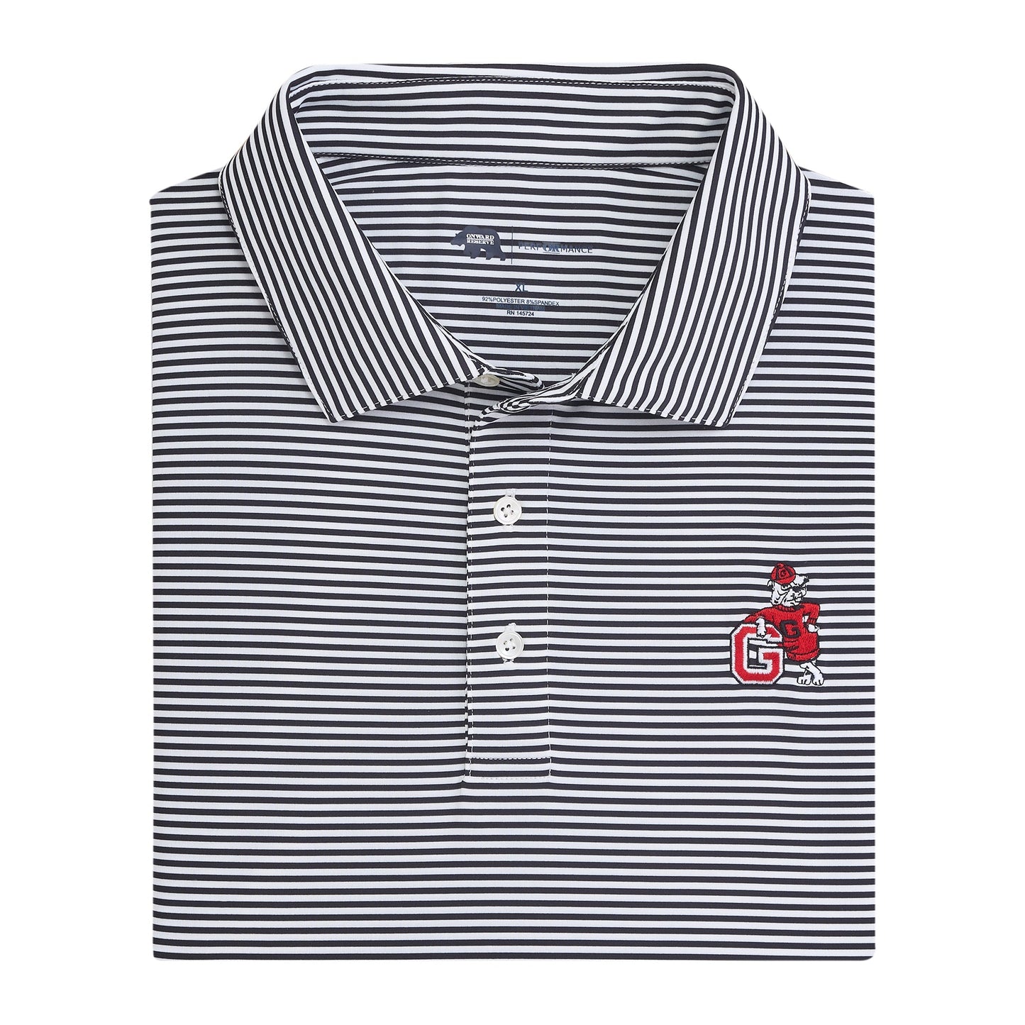 Onward Reserve UGA G Dog Echo Stripe Performance Polo - Black