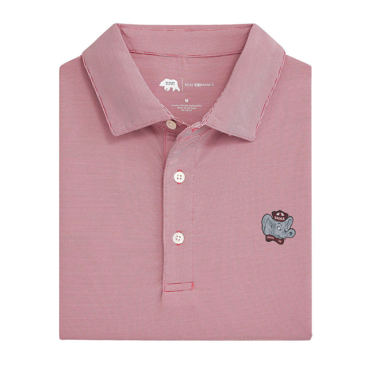 Onward Reserve Alabama Big Al Hairline Stripe Performance Polo