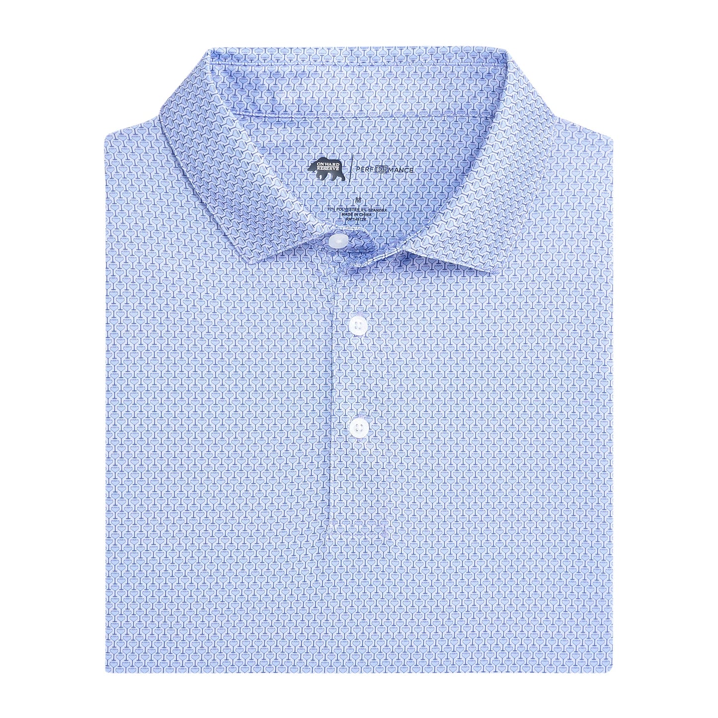 Onward Reserve Night Owl Printed Performace Polo - Thistle