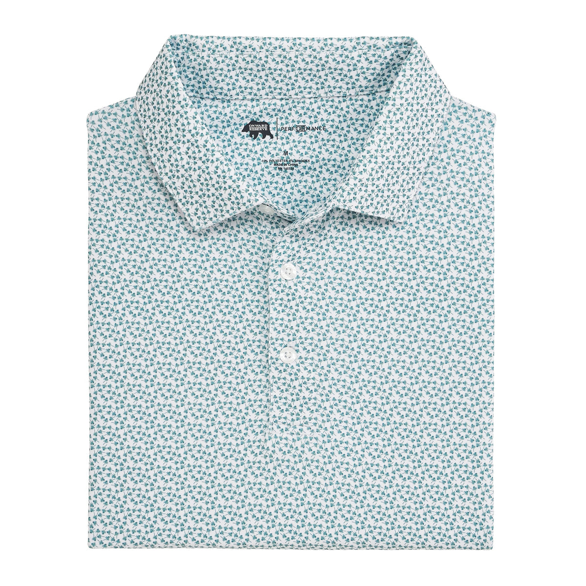 Onward Reserve Thistle Printed Performance Polo - Mallard Green