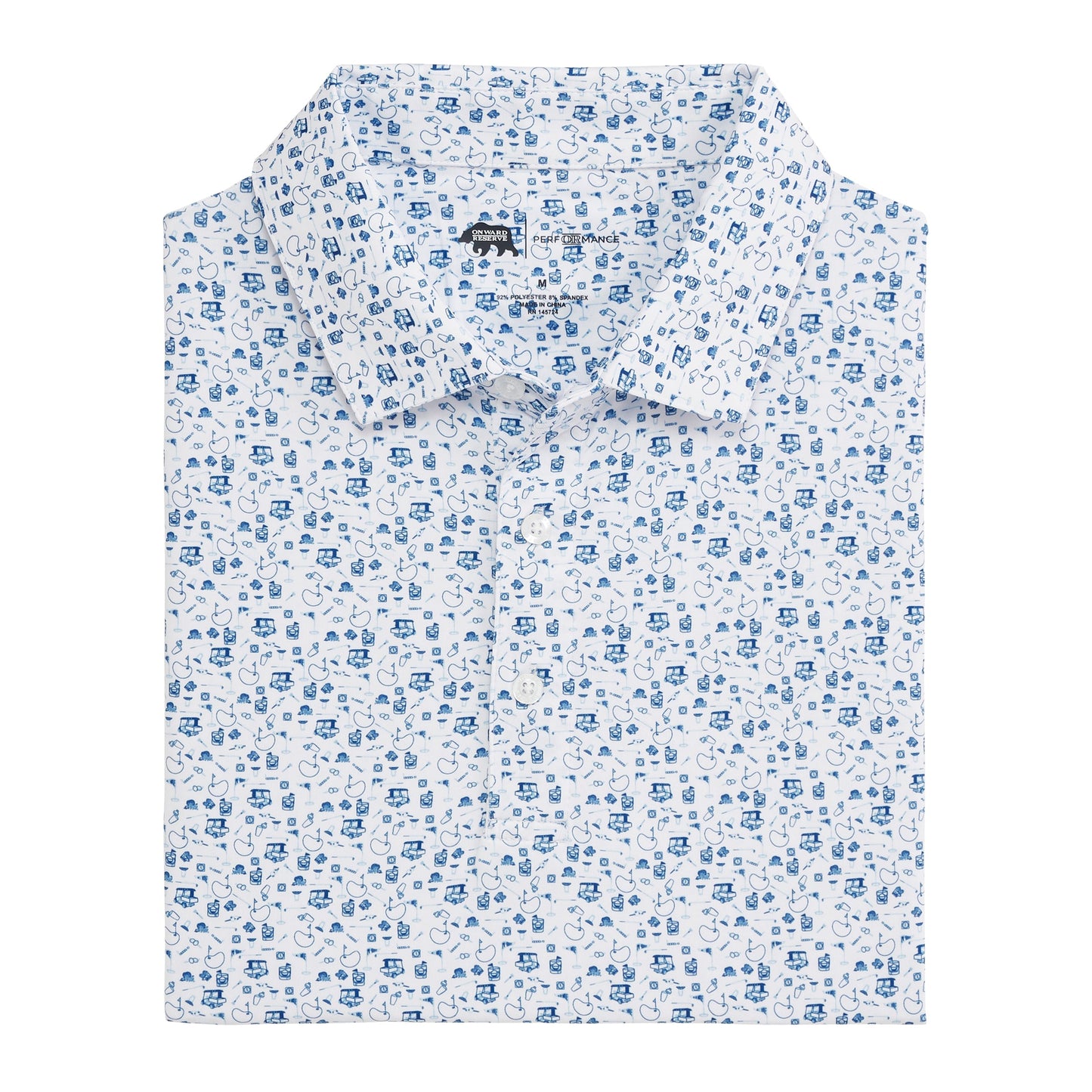 Onward Reserve 19th Hole Printed Performance Polo - Ensign Blue