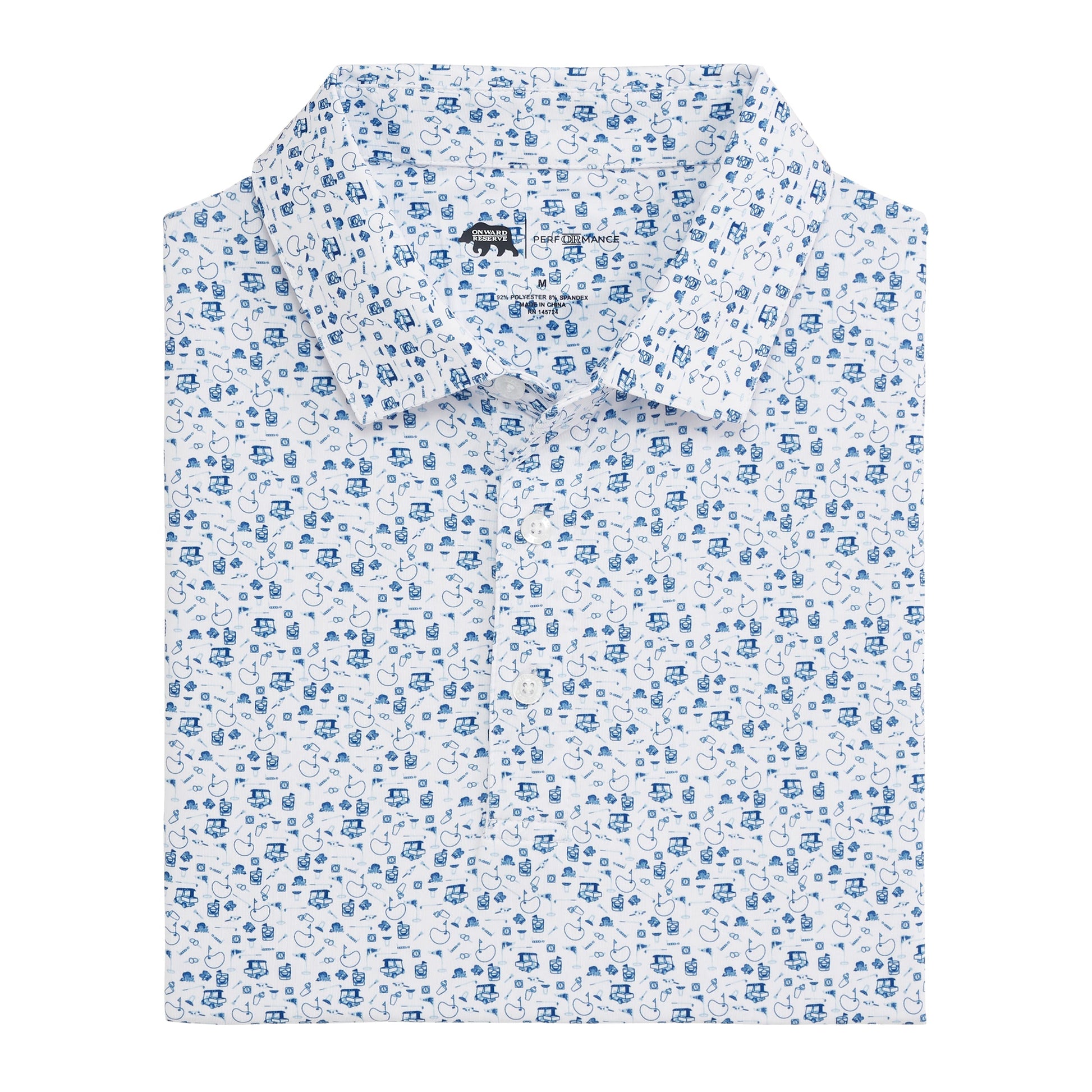 Onward Reserve 19th Hole Printed Performance Polo - Ensign Blue
