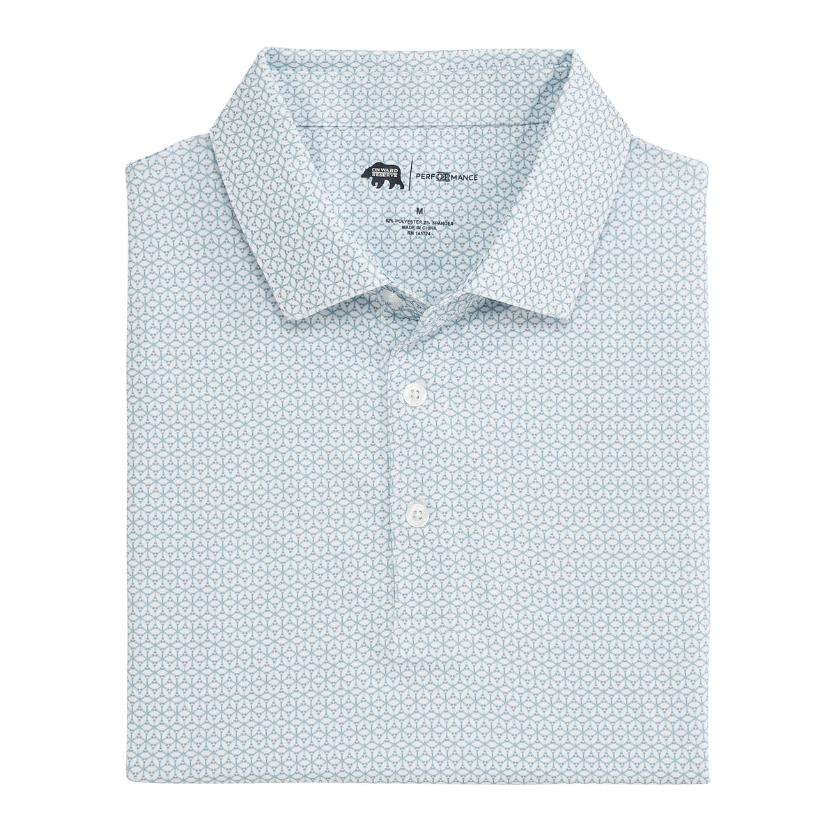 Onward Reserve Out of Office Printed Performance Polo - Mallard Green