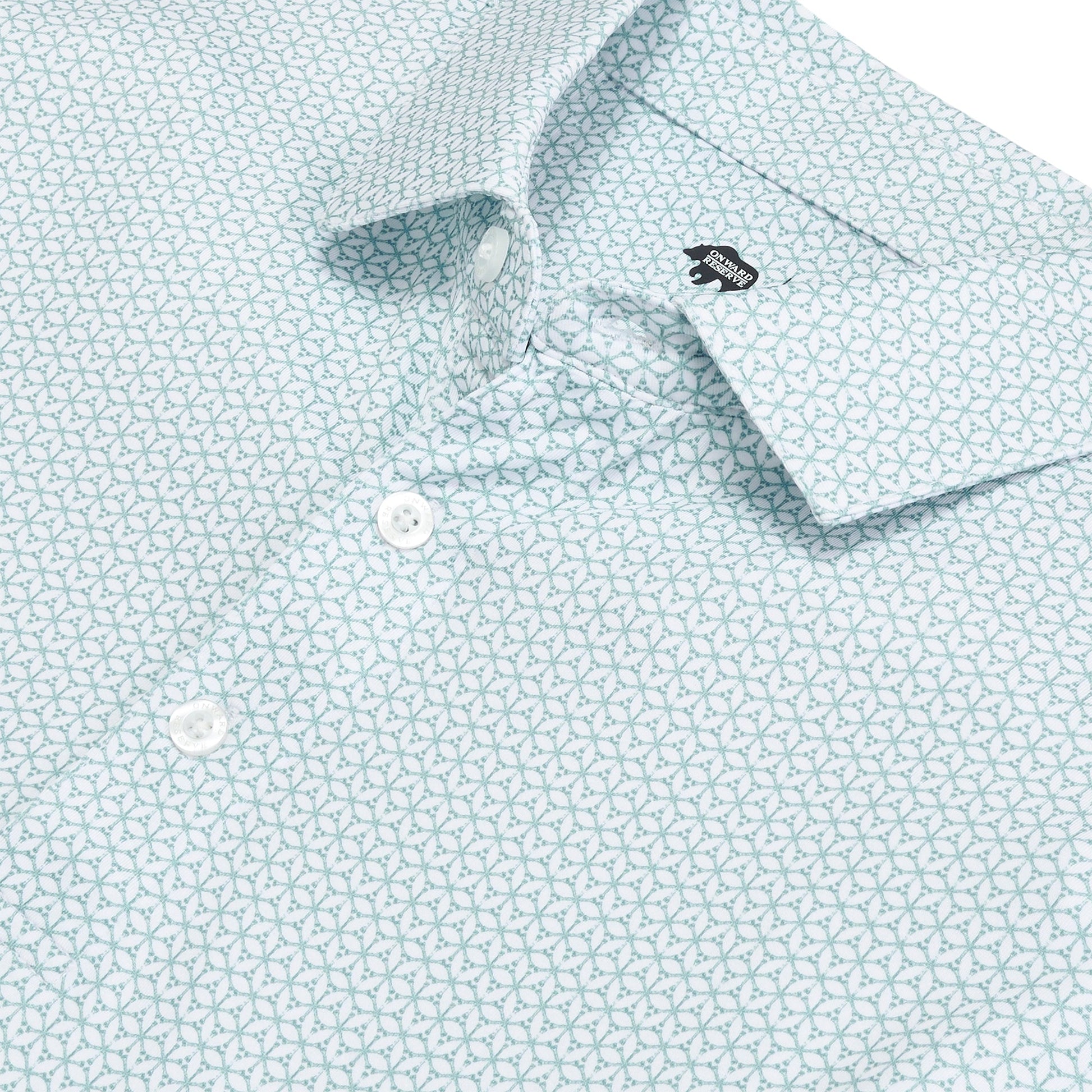 Onward Reserve Out of Office Printed Performance Polo - Mallard Green