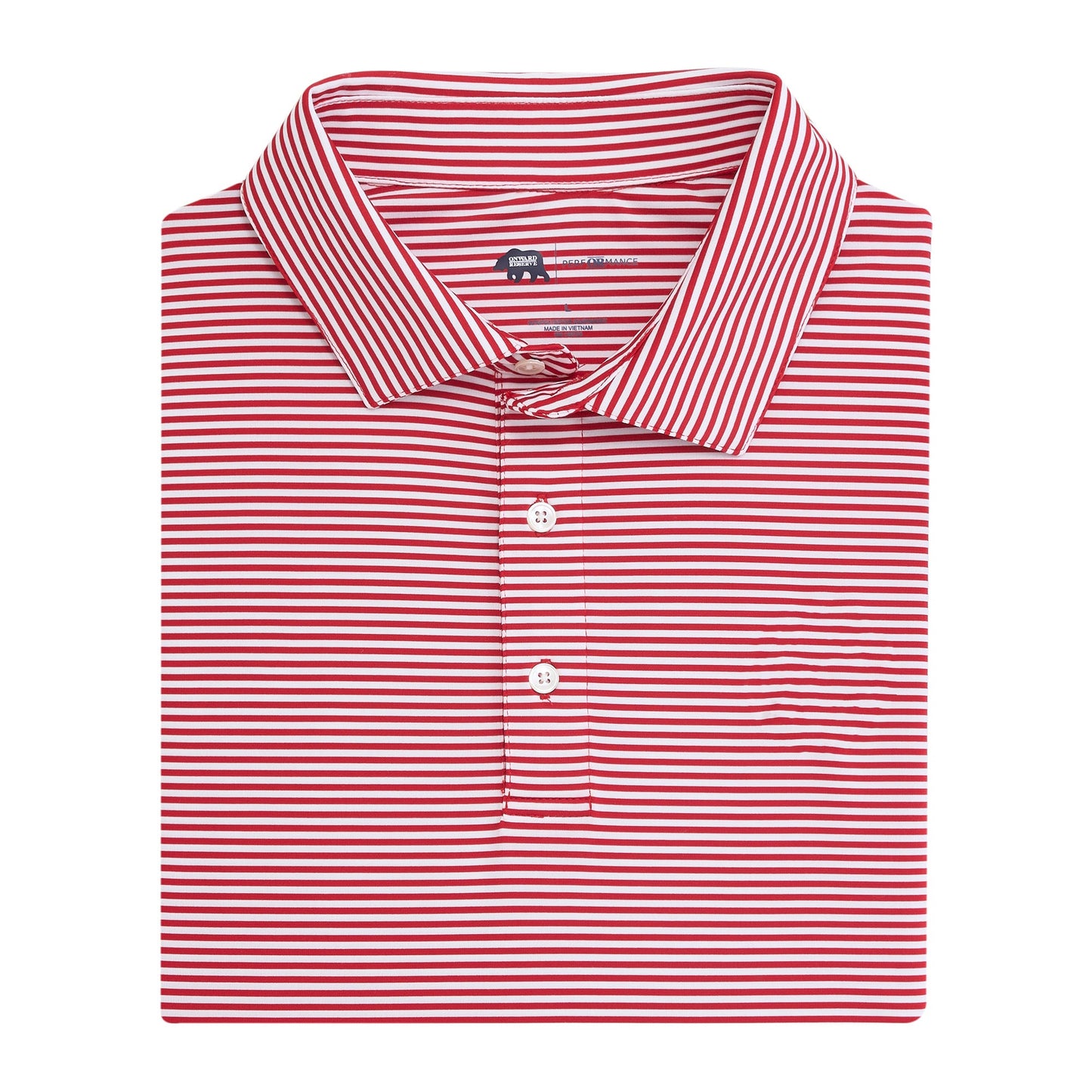 Onward Reserve Echo Stripe Performance Polo - Red