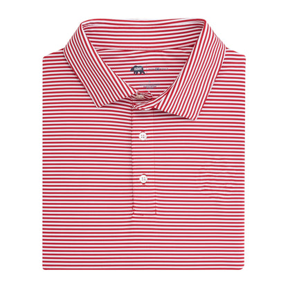 Onward Reserve Echo Stripe Performance Polo - Red