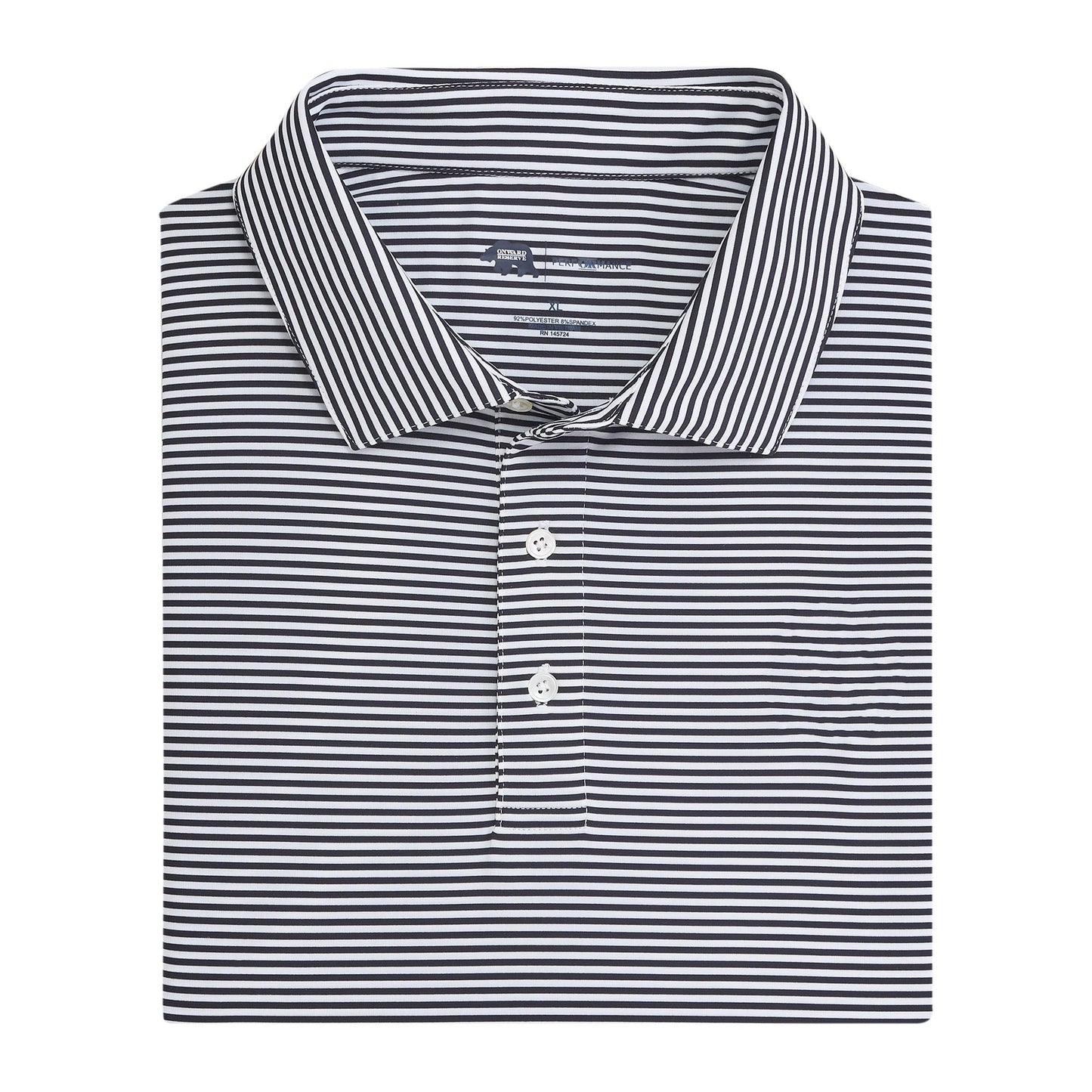 Onward Reserve Echo Stripe Performance Polo - Black