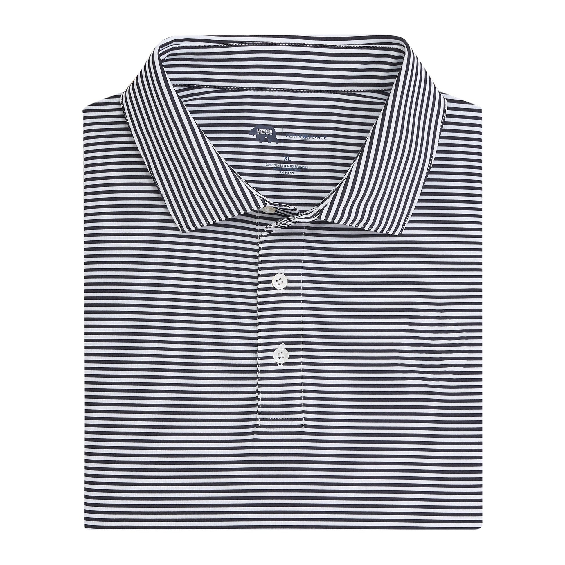 Onward Reserve Echo Stripe Performance Polo - Black