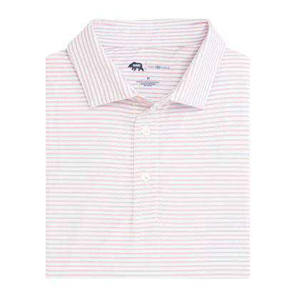 Onward Reserve Scout Stripe Performance Polo - Flamingo Plume