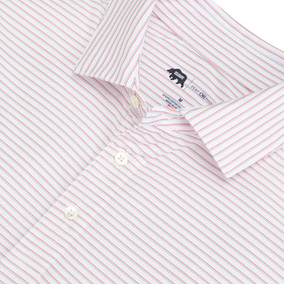 Onward Reserve Scout Stripe Performance Polo - Flamingo Plume